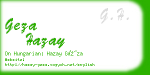 geza hazay business card